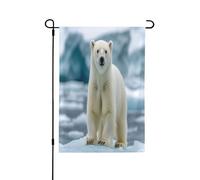 Drapeau décoratif double face Le regard d'un ours polaire - Bannière de jardin, parfaite pour la décoration extérieure et intérieure, disponible en deux tailles