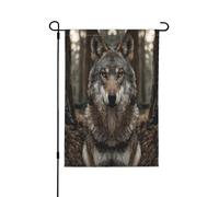 Drapeau décoratif double face Loups dans la forêt - Bannière de jardin, parfaite pour la décoration extérieure et intérieure, disponible en deux tailles