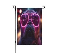 Drapeau décoratif double face Motif chiens punk dans les rues - Bannière de jardin, parfaite pour la décoration extérieure et intérieure, disponible en deux tailles
