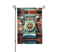 Drapeau décoratif double face Motif téléphone de Londres rétro Angleterre Royaume-Uni 71 x 102 cm Bannière d'extérieur toutes saisons pour porche, terrasse, jardin
