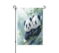 Drapeau décoratif double face panda mignon - Bannière de jardin, parfaite pour la décoration extérieure et intérieure, disponible en deux tailles