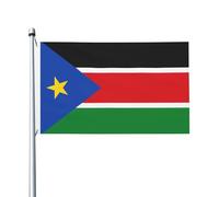 Drapeau décoratif double face pour fête - Drapeau du Soudan du Sud - Pour l'intérieur et l'extérieur - Avec œillets de suspension