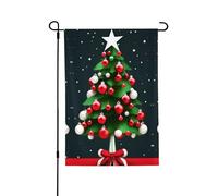 Drapeau décoratif double face pour sapin de Noël 71 x 102 cm, bannière d'extérieur toutes saisons pour porche, terrasse, jardin
