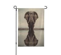 Drapeau décoratif double face « The Elephant by the River » - Bannière de jardin, parfaite pour la décoration extérieure et intérieure, disponible en deux tailles