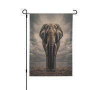 Drapeau décoratif double face « The Elephant on the grassland » - Bannière de jardin, parfaite pour la décoration intérieure et extérieure, disponible en deux tailles