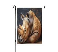 Drapeau décoratif double face The Secret of Rhinoceros - Bannière de jardin, parfaite pour la décoration extérieure et intérieure, disponible en deux tailles