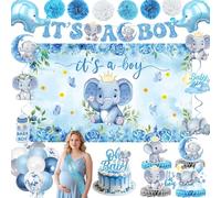 Drapeau décoratif éléphant, fond en aluminium, ballons en latex et ballons en aluminium, écharpe pour les mamans pour la décoration de gâteaux et muffins, décoration en nid d'abeille