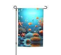 Drapeau décoratif en forme de poisson corail, 30,5 x 45,7 cm, anti-plis et anti-décoloration, convient pour jardin, jardin, pelouse, balcon