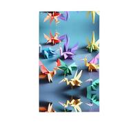 Drapeau décoratif en papier origami multicolore imprimé grues pour l'extérieur ou l'intérieur