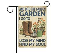 Drapeau décoratif Et je vais au jardin pour perdre la raison et retrouver | mon âme. Bannière de Cour 12x18 Inch Durable Drapeau Jardin Imperméable Bannière décorative pour Ferme Intérieur Fête