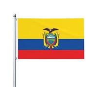 Drapeau décoratif extérieur 0,9 x 1,5 m, drapeau de l'Équateur Drapeau décoratif en polyester léger et élégant, résistant au soleil, à la pluie et à la décoloration.