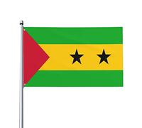 Drapeau décoratif extérieur 0,9 x 1,5 m, drapeau de Sao Tomé et Principe Drapeau décoratif en polyester léger et élégant, résistant au soleil, à la pluie et à la décoloration.