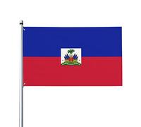 Drapeau décoratif extérieur 0,9 x 1,5 m, drapeau d'Haïti Drapeau décoratif en polyester léger et élégant, résistant au soleil, à la pluie et à la décoloration.