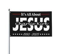 Drapeau décoratif extérieur Charlie Kirks Memorial It's All About Jesus11 janvier, 3 x 5 pieds