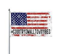 Drapeau décoratif extérieur Country Small Town Vibes Premium 3x5 pieds - Couleurs vives, coupe-vent et résistant à l'eau - Idéal pour le jardin et les événements