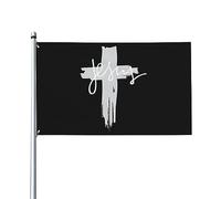 Drapeau décoratif extérieur de qualité supérieure de 3 x 5 pieds avec croix de Jésus - Couleurs vives, coupe-vent et résistant à l'eau - Idéal pour le jardin et les événements