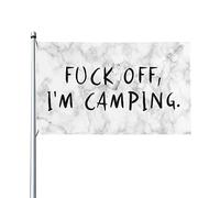 Drapeau décoratif extérieur Fuck Off I'M Camping Premium 3x5 pieds - Couleurs vives, coupe-vent et résistant à l'eau - Idéal pour le jardin et les événements