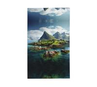 Drapeau décoratif extérieur imprimé des îles Norvège - Pour intérieur et cour - Décorations de vacances