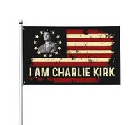 Drapeau décoratif extérieur « Je suis Charlie Kirk » Repose en paix, 3 x 5 pieds