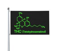 Drapeau décoratif extérieur Molécule THC 3x5FT