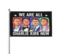 Drapeau décoratif extérieur « Nous sommes tous Charlie Kirk maintenant » Repose en paix, 3 x 5 pieds