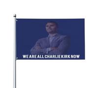 Drapeau décoratif extérieur « Nous sommes tous Charlie Kirk maintenant » Repose en paix, 3 x 5 pieds