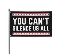 Drapeau décoratif extérieur « Vous ne pouvez pas nous faire taire » de Charlie Kirk, 90 x 150 cm