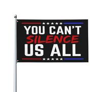 Drapeau décoratif extérieur « Vous ne pouvez pas nous faire taire » de Charlie Kirk, 90 x 150 cm