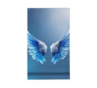 Drapeau décoratif imprimé ailes d'ange pour toutes les saisons - Motif simple face - Intérieur et extérieur - Affichage transparent