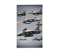 Drapeau décoratif imprimé avions de chasse toutes saisons imprimé sur un seul côté intérieur extérieur affichage clair