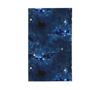 Drapeau décoratif imprimé galaxie bleue pour toutes les saisons - Motif simple face - Intérieur ou extérieur