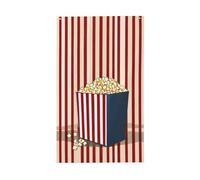 Drapeau décoratif imprimé pop-corn pour toutes les saisons - Motif simple face - Intérieur et extérieur - Affichage transparent