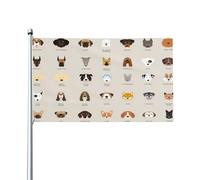 Drapeau décoratif imprimé race de chien, utilisé pour cour, jardin, maison et terrasse