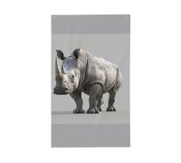 Drapeau décoratif imprimé rhinocéros animaux toutes saisons imprimé sur un seul côté intérieur extérieur affichage transparent