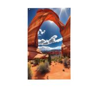 Drapeau décoratif imprimé standard du parc national des Arches - Toutes saisons - Motif simple face - Intérieur et extérieur - Affichage transparent