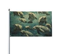 Drapeau décoratif lamantin animal utilisé pour terrasses, jardins, maisons et terrasses