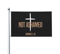 Drapeau décoratif Le christianisme sans honte Bannière de Cour Vacances | 3x5 FT Suspendre Drapeau de Bienvenue Double Face Bannière pour Bureaux Intérieur