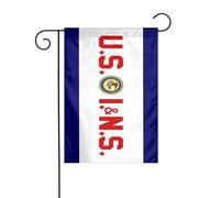 Drapeau Décoratif Le Service D'Immigration Et De Naturalisation Des États-Unis Imperméable Drapeau De Bienvenue Suspendre Bannière Décorative Pour Porche Vacances Intérieur 12X18 Inch