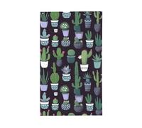 Drapeau décoratif léger avec cactus et plantes succulentes pour intérieur ou extérieur