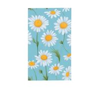 Drapeau décoratif léger avec marguerite blanche sur fond bleu clair pour intérieur ou extérieur