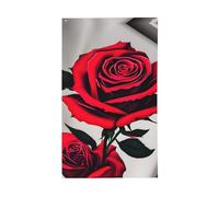 Drapeau décoratif léger avec roses rouges pour intérieur ou extérieur