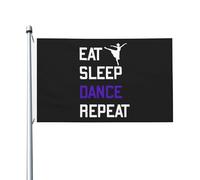 Drapeau Décoratif Manger, Dormir, Danser, Répéter Double Face Drapeaux De Jardin Suspendre Bannière Décorative Pour Maison Bureaux Fête 3X5 Ft