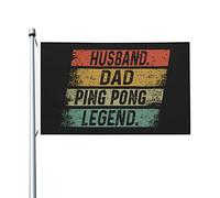 Drapeau Décoratif Mari, Papa, Légende Du Ping-Pong Amusant Bannière De Cour Uv Fade Résistant Drapeau De Jardin Pour Extérieure Ferme Porche 3X5 Ft