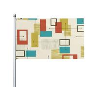 Drapeau décoratif moderne du milieu du siècle pour l'extérieur, utilisé pour les cours, les jardins, les maisons et les terrasses