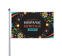 Drapeau Décoratif Mois National Du Patrimoine Hispanique Double Face Bannière De Cour Amusant Drapeau De La Fierté Pour Ferme Maison D'Intérieur 3X5 Ft