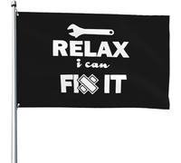 Drapeau Décoratif Ne T'Inquiète Pas, Je Peux Le Réparer. Amusant Bannière Durable Drapeaux De Cour Pour Bureaux Porche Vacances 3X5 Ft