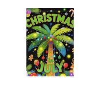 Drapeau décoratif Noël en juillet Palmier Hawaï | Tissu en polyester durable pour présenter les pots inférieurs