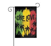 Drapeau décoratif One Love Rastafari Rasta Reggae pour jardin, terrasse extérieure, ambiance festive (30,5 x 45,7 cm)
