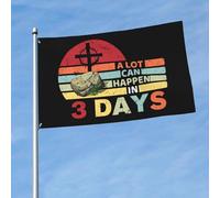 Drapeau Décoratif Pâques, Il Peut Se Passer Beaucoup De Choses. Uv Fade Résistant Drapeau De Bienvenue Durable Bannière Décorative Pour Patio Fête Balcon 3X5 Ft