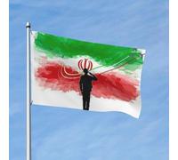 Drapeau Décoratif Pas De Guerre Avec L'Iran Imperméable Drapeaux De Cour Suspendre Bannière De Cour Pour Patio Vacances Fête 3X5 Ft